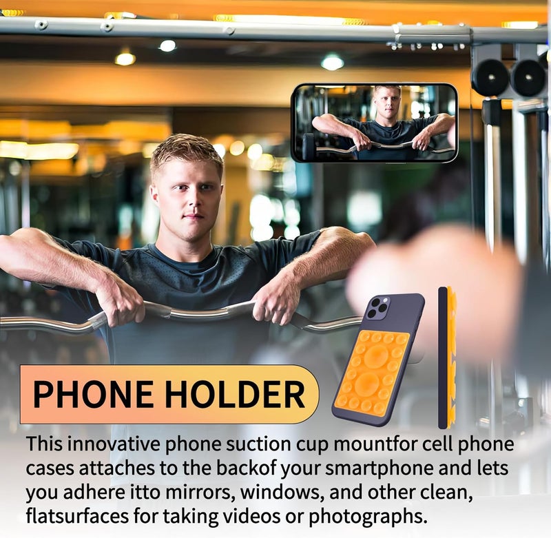 ZYCCER Double Sided Silicone Suction Phone Holder Mount,Compatible with iPhone and Android Cases Hands-Free Mirror Shower Phone Mount Strong Grip Holder (White, Single Sided 1PCS) - Image 3